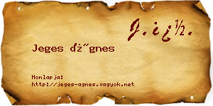 Jeges Ágnes névjegykártya