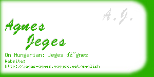 agnes jeges business card